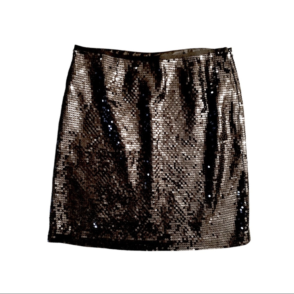 Black sequin mini skirt Ann Taylor size 10P